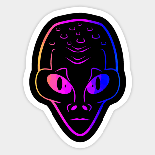 COLOR Alien Head Sticker